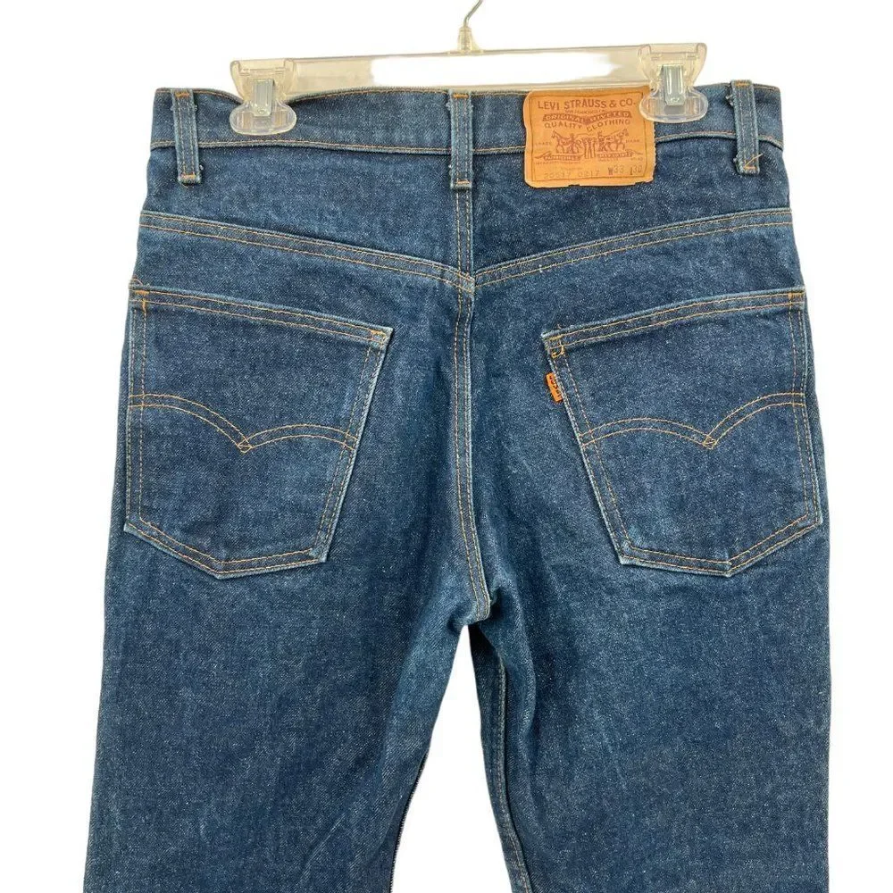 Vintage Levi's 20517-0217 Orange Tag Dark Blue Wash Saddleman Jeans 33 x 30